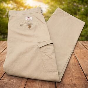 Vintage Polo Ralph Lauren Cargo Pants Mens 38x30 Khaki Y2K Pockets Tan